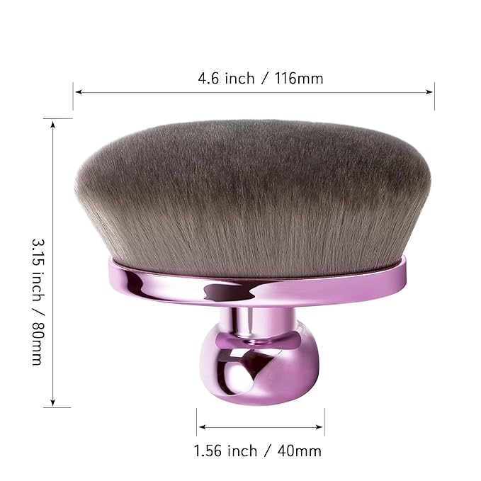Extra Large Body Makeup Brush For Self Tanner, Leg Makeup &Bronzer Blend,116mm Oval-headed Kabuki Brush Provides More Even &Pretty Application, Sunscreen Face& Back Makeup Brush, Wet&Dry Use- Purple-Velvo Beauty