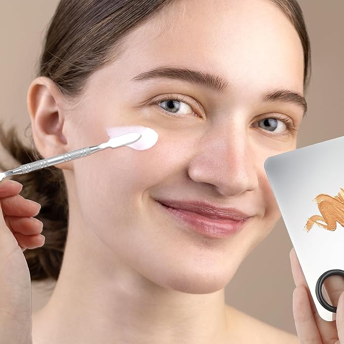 10-in-1 Makeup Spatula and Powder Puff Set with Professional Cosmetic Palette Triangle Puff for Eye Shadow Spatula Facial Cosmetic Makeup Tool for Eyelashe Body-Velvo Beauty