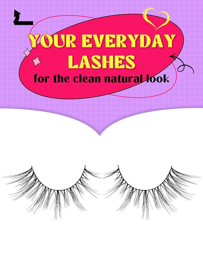 Onlyall Wispy Lashes - Natural Flared False Eyelashes, Soft Fluffy, 7 Pairs DK56-Velvo Beauty