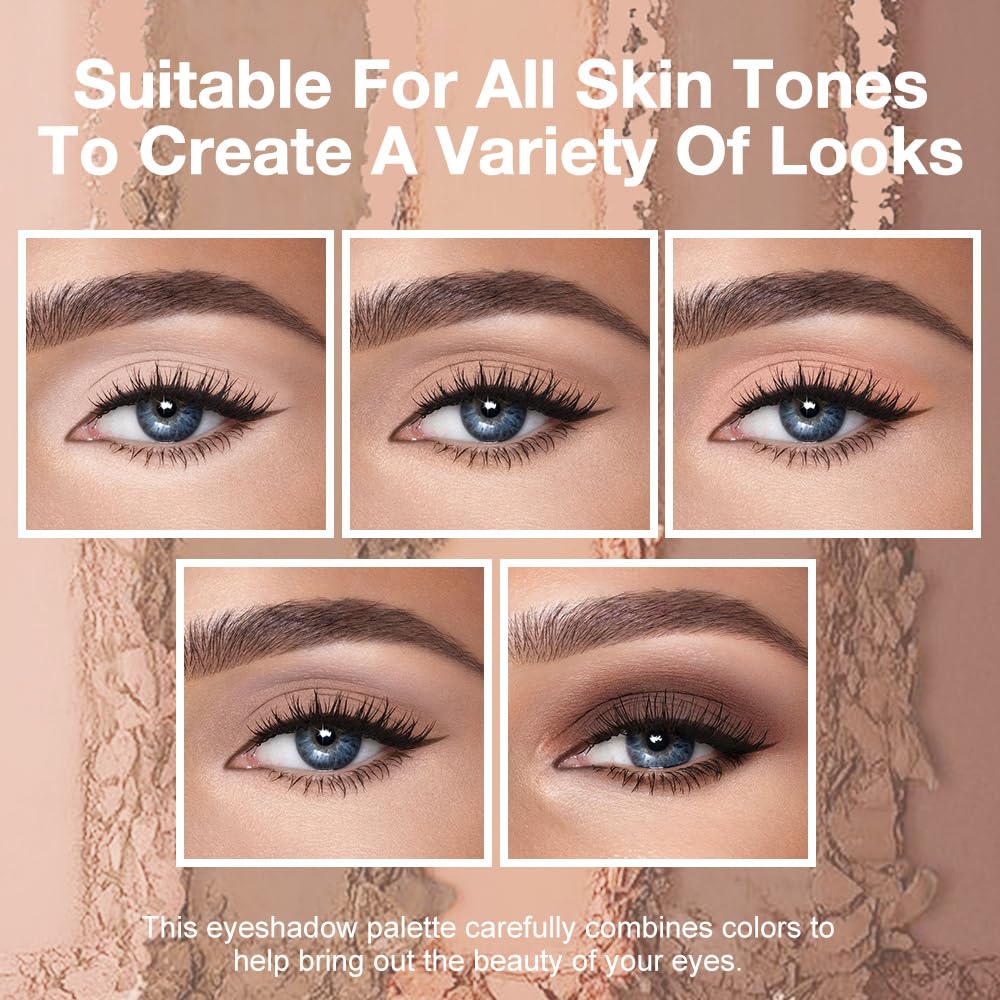 AMY'S DIARY Neutral Nude Brown Eyeshadow Palette Makeup, 5 Colors Cool-Toned Velvety Matte Finish, Nude Taupe Eye Shadows, for Brown Eyes Long Lasting Naturing-Looking (#01)-Velvo Beauty