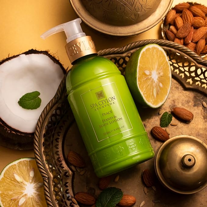 SPA CEYLON Peace Hand and Body Lotion | Calming Herbal Moisturizer with Coconut, Almond & Lemongrass | Gentle & Soothing for All Skin Types-Velvo Beauty