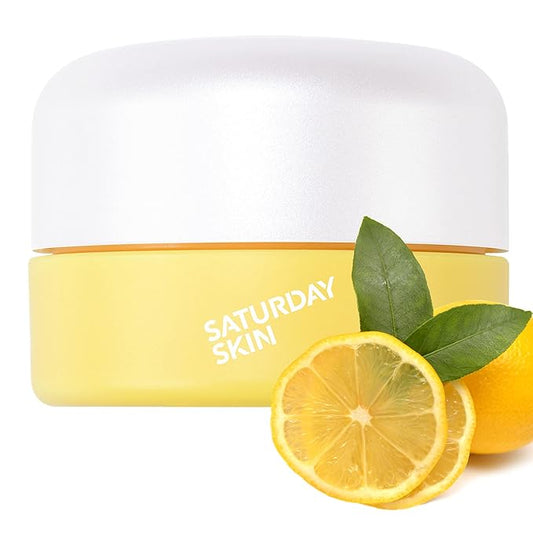 Saturday Skin Yuzu Eye Balm Vitamin C Wide lluminating Under Tight Eye Cream Korean Niacinamide Caffeine for Wrinkles Puffy Eyes Dark Circles Moisturizing Hydrates Anti Aging for Women (15ml)-Velvo Beauty