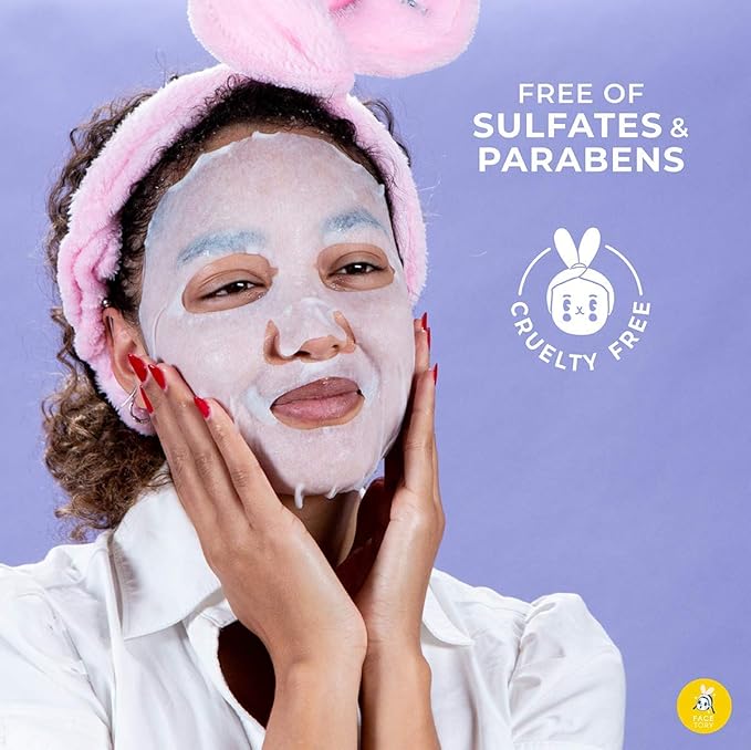 FACETORY K Beauty Face Mask Skin Care - LET'S TALK VITALITY FIRMING Sheet Mask with Pomegranate & Shea Butter | Firming Mask with Antioxidants, Plump & Hydrate (5 Pack)-Velvo Beauty