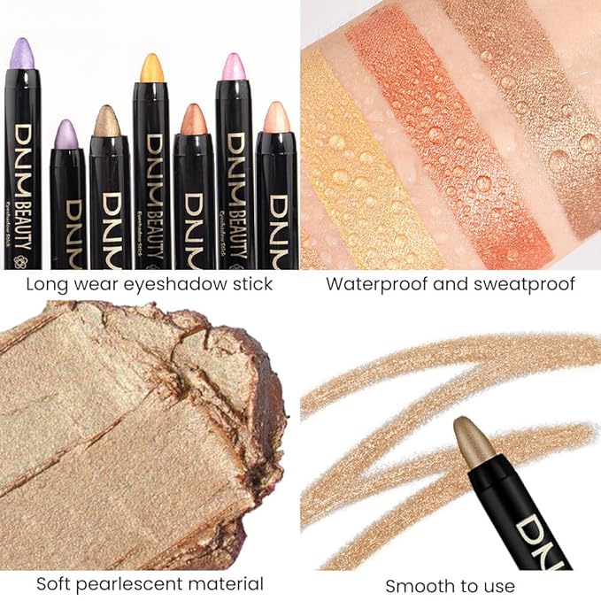 evpct Light Khaki Shimmer Cream Eye Shadow Brightener Sticks Set for Eyes, Khaki Shimmery Matte Pencil Eye shadow Applicator Stick Pen Palette Makeup Waterproof sombras en crema para ojos 04#-Velvo Beauty