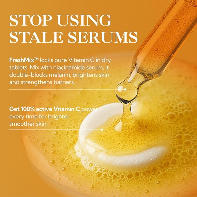 LANBENA Revolutionary Vitamin C Tablets Serum for Face, Illuminating Fcae Serum With Niacinamide, Brightening Anti-Aging Essence for Sensitive Skin, Non-Greasy, Reduces Dark Spots & Wrinkles (1.05 Oz)-Velvo Beauty