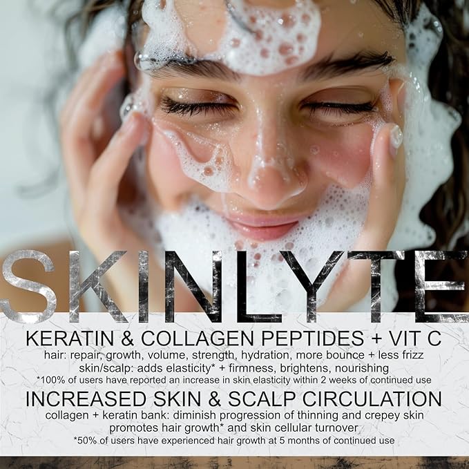 Natural Hair & Whole Body Bar Soap -Hair & Skin Treatment- Keratin & Collagen Peptides | Hair: Promotes Growth, Repair, Strength, Volume | Skin: Anti-Aging, Firm, Elasticity w/Organic Sulfur-Velvo Beauty