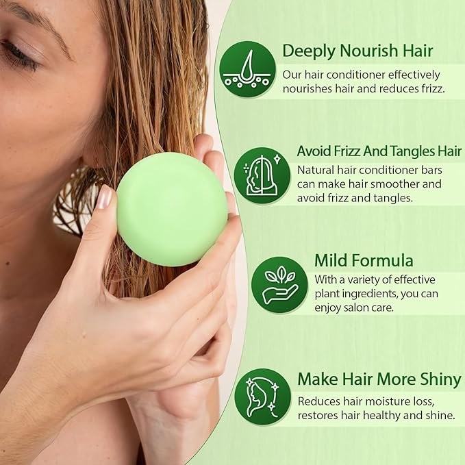 POP MODERN.C Rosemary Solid Shampoo and Conditioner Bar Set for Hair Growth, Moisturizing, 160g, 2.8219 Ounce, 2x80g Soaps, 2 Wooden Holder, Mother's Day Gift-Velvo Beauty