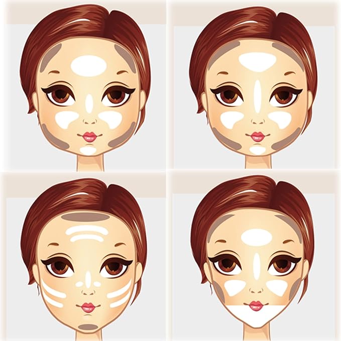 MEICOLY Cream Contour Stick Trio,Bronzer Highlighter Stick,2 in 1 Double Head Facial Repair Concealer Stick,3D Body Makeup Shading Trimming Stick,Smooth Gliding Face Illuminator Makeup,6 Colors-Velvo Beauty