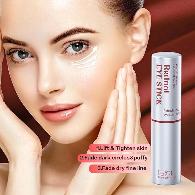 Retinol Eye Cream,Anti Aging Eye Cream, Retinol Eye Stick for Dark Circles and Puffiness Bags Treatment, Eye Balm Instantly Brighten,Under Eye Cream,Eye Cream for Wrinkles,Reduces Fine Lines-Velvo Beauty