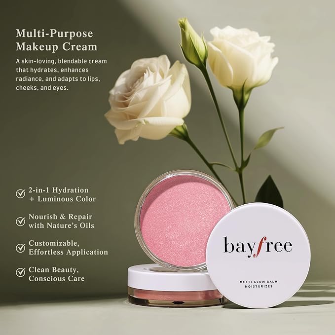 Multi Glow Balm, Cream Blush for Cheeks, Blush Balm Face Makeup, Radiant Finish, Hydrating, Creamy, Lightweight & Blendable Color, Face Makeup, 0.63 Oz (Peony Garden)-Velvo Beauty