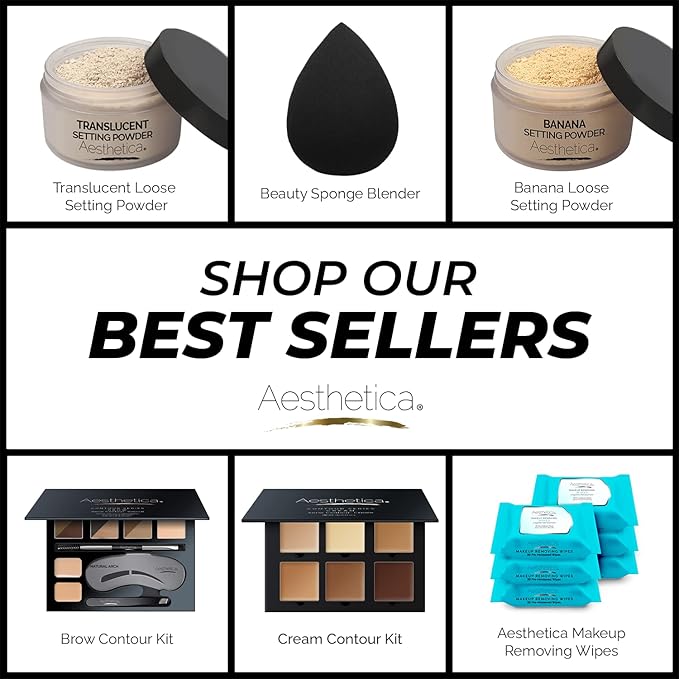 Aesthetica Cosmetics Contour and Highlighting Powder Foundation Palette/Contouring Makeup Kit; Easy-to-Follow, Step-by-Step Instructions Included-Velvo Beauty