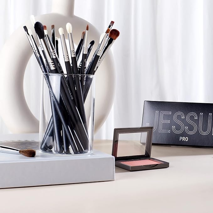 Jessup Eye Makeup Brushes Set Professonal 28pcs Premium Synthetic Eyeshadow Brush Eyeliner Brush Eyebrow Brush Blending Brush for Makeup Black T341-Velvo Beauty