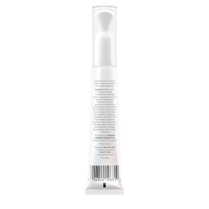 Neutrogena Healthy Lips Plumping Serum, Lip Enhancer with Peptides Nourishes and Promotes the Appearance of Naturally Fuller and Plumper-Looking Lips, 0.5 fl. oz-Velvo Beauty