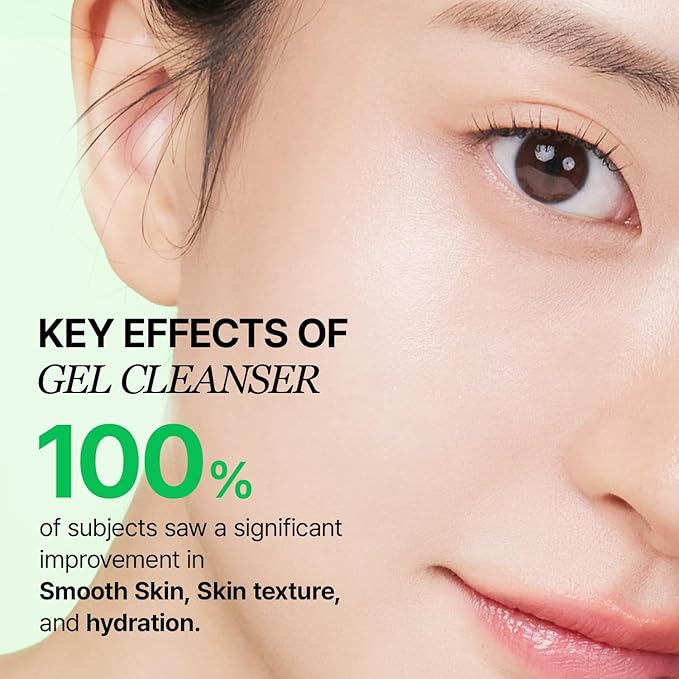 Gel Cleanser, Big Size, Gentle Exfoliation and Face cleanser for Sensitive Skin, Korean Skin Care, Vegan, 6.93 Fl Oz-Velvo Beauty