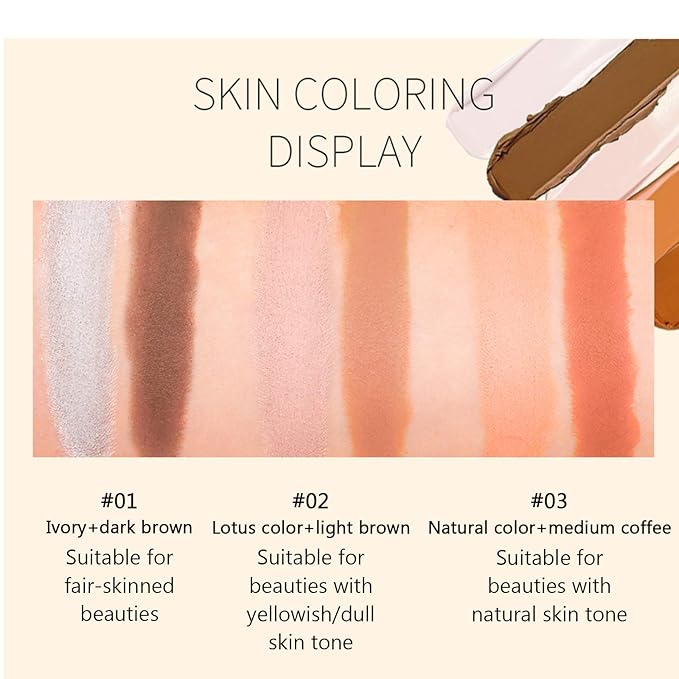 Double-End Contour Highlighter Stick, Face Contour Makeup Contouring Sticks Cream Concealer (1)-Velvo Beauty