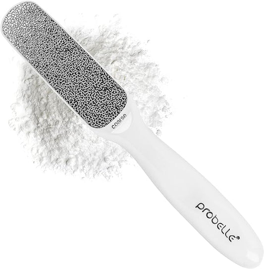 Probelle Double Sided Multidirectional Nickel Foot File Callus Remover - Immediately Reduces calluses and Corns to Powder for Instant Results, Safe Tool (White)-Velvo Beauty