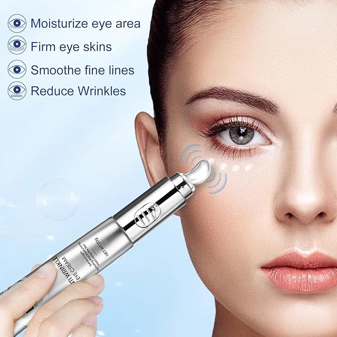 20g Eye Cream with Electric Massage, Moisturizing Anti-Wrinkles Eye Cream, Anti Aging Eye Cream for Dark Circles and Puffiness, Results in 3-4 Weeks to Reduce Fine Lines-Velvo Beauty