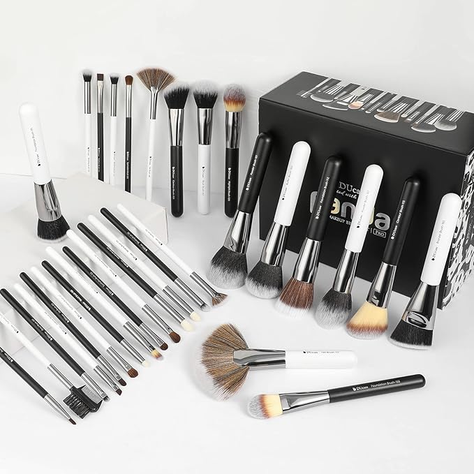 DUcare Professional Makeup Brushes 31Pcs Panda Series Makeup Brush Set Kabuki Foundation Blending Face Powder Blush Concealers Eye Shadows With Leather Case Organizer-Velvo Beauty