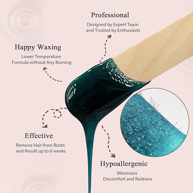 Wax Beads for Hair Removal, 2.2lb/1000g Hard Waxing Beans for Full Body, Brazilian, Bikini, Face, Eyebrows, Home Wax Refill for Women & Men, Pack of 10 with Pre & Post Oil-Velvo Beauty