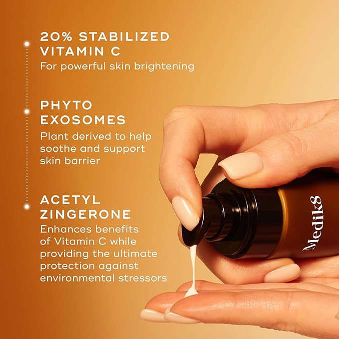 Medik8 C-Tetra Advanced - Balancing, Plumping, Hydrating Daily Vitamin C Serum with Hyaluronic Acid, Squalene - Smooths Fine Lines, Wrinkles - 1.0 oz-Velvo Beauty