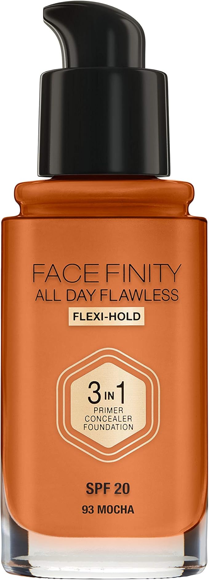 Max Factor Facefinity 3-in-1 All Day Flawless Liquid Foundation, SPF 20-93 Mocha, 30 ml-Velvo Beauty