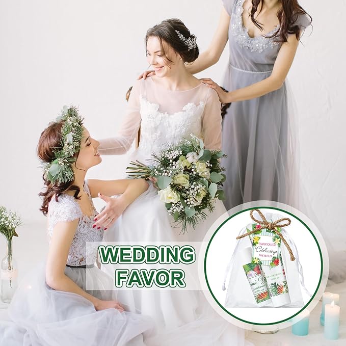 200 Pcs Baby Shower Wedding Party Favors Gift Set, 50 Pcs Baby Shower Hand Cream and 50 Lip Balm for Wedding Bridesmaid Guests Gift Supplies with 50 Organza Bag 50 Thank You Tag(Tropical)-Velvo Beauty