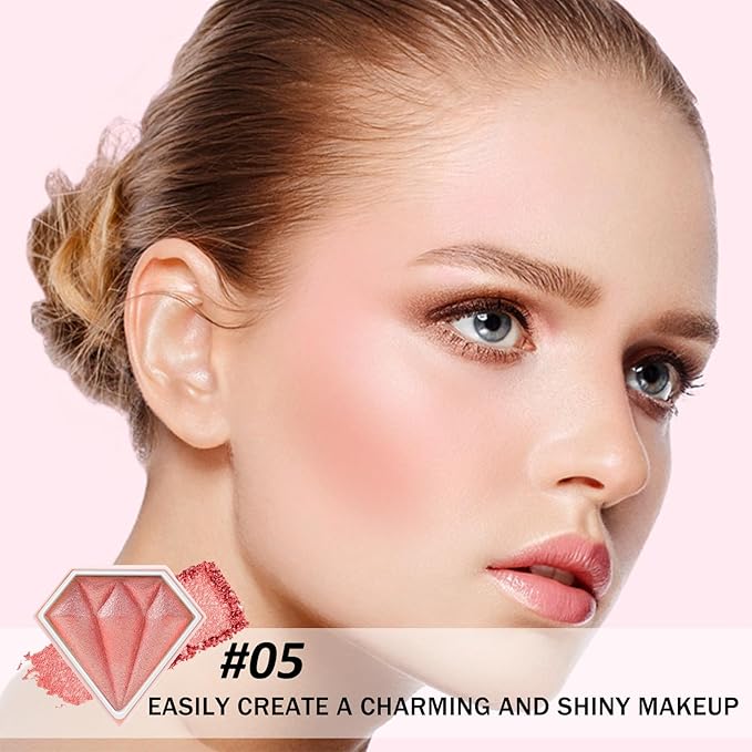 Boobeen Highlighter Makeup Palette, Baked Highlighter Bronzer Powder Palette, Shimmer Illuminator Contour Highlighter Powder for Face, Pearl Shine Shades Waterproof Long Lasting-Velvo Beauty