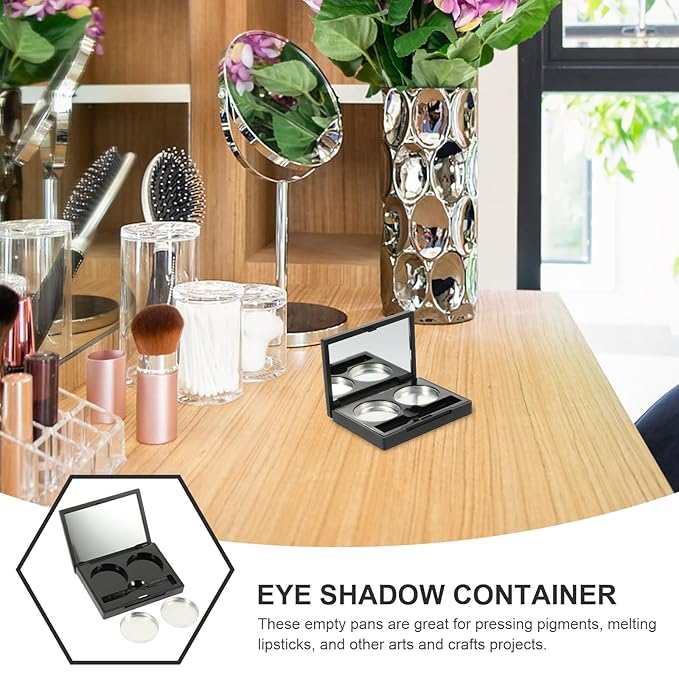 Empty Magnetic Eyeshadow Makeup Palette with 2Pcs Round Metal Pans,Magnetic Makeup Palette, Empty Makeup Palette,Aluminum Blush Empty Magnetic Eyeshadow Case,Customizable Beauty Organizer-Velvo Beauty