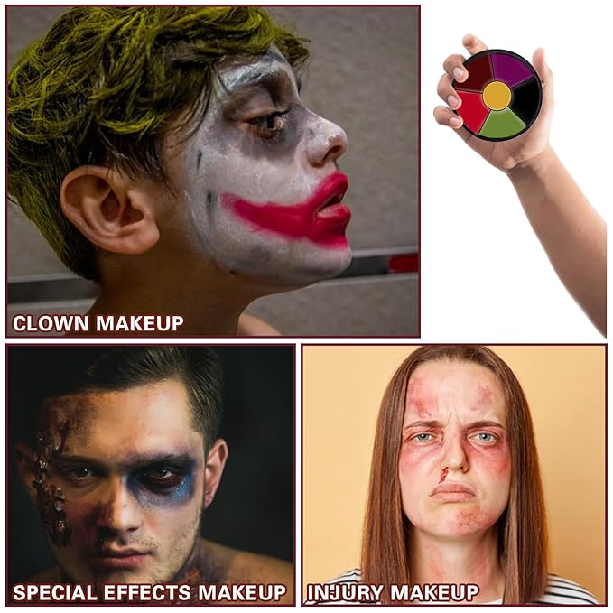 6 Colors Bruise Wheel Kit Halloween Special Effects Makeup Professional Face Body Paint Palette for Cosplay Sfx Zombie Stage Makeup Kit-Velvo Beauty