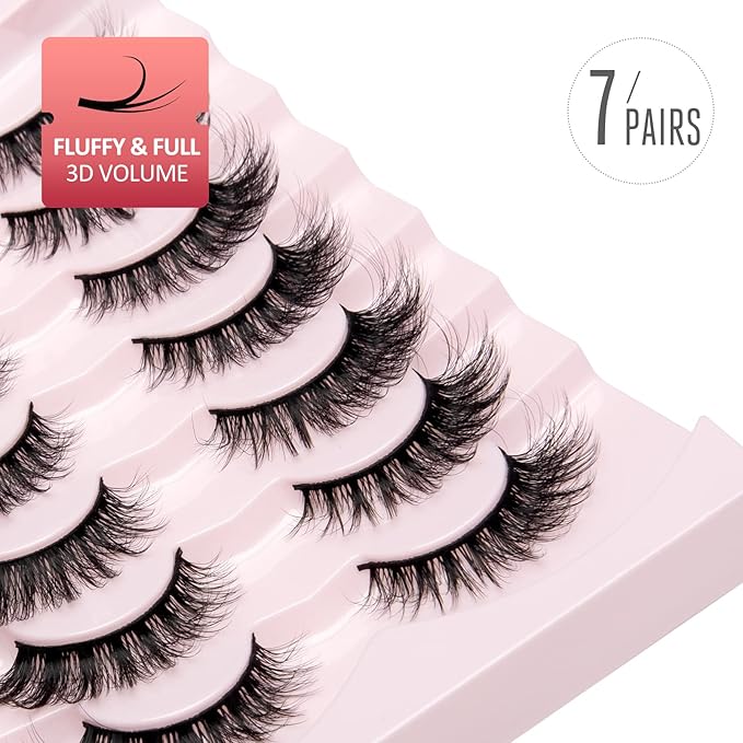 Onlyall Lashes Mink False Eyelashes Natural Wispy Lashes Soft Faux Mink Lashes Fluffy False Lashes 16MM A04-Velvo Beauty