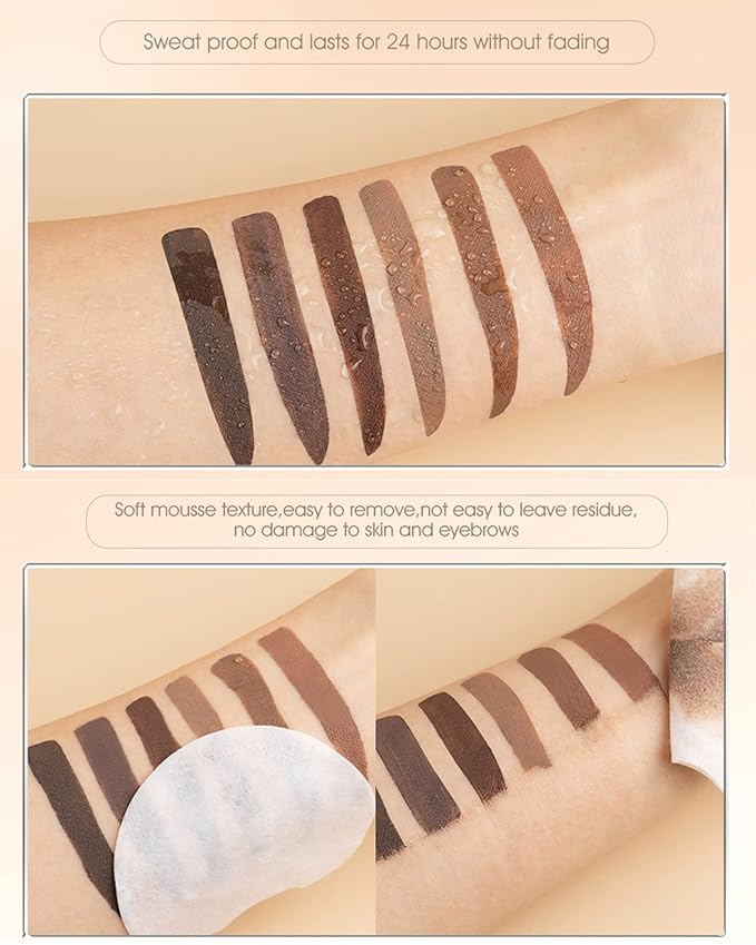 Waterproof Long Lasting Smudge-Proof Liquid Eyebrow Makeup, Tinted Eyebrow Gel, Volumizing Enhance Brow Mascara for Women, With Brow Razor Brush - 05 Taupe-Velvo Beauty