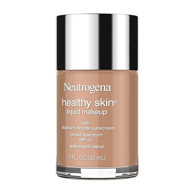 Neutrogena Healthy Skin Liquid Makeup Foundation with Broad Spectrum SPF 20 Sunscreen, Medium Coverage Foundation with Nourishing Pro-Vitamin B5, Chestnut 135, 1 fl. oz-Velvo Beauty