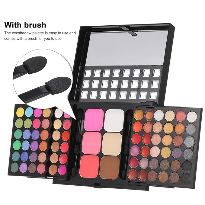 Pro Makeup Gift Set All in One Makeup Kit Cosmetic Contouring Kit 78 Colors Eyeshadow Palette with Face Blush, Lipgloss, Concealer and Eyeshadow Brushes- Ideal Holiday Gift Set-Velvo Beauty