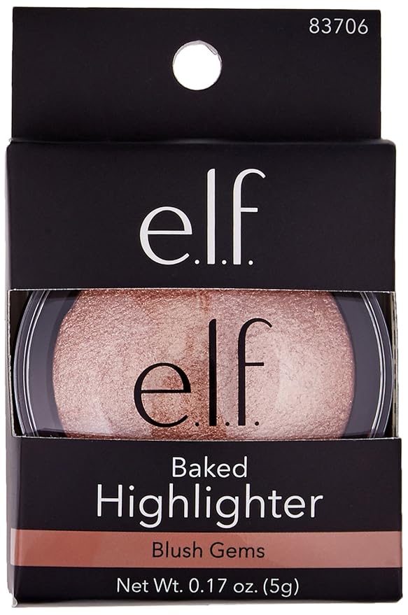 e.l.f. Baked Highlighter, Sheer Shimmering Color, Blush Gems, 0.16 Ounce-Velvo Beauty