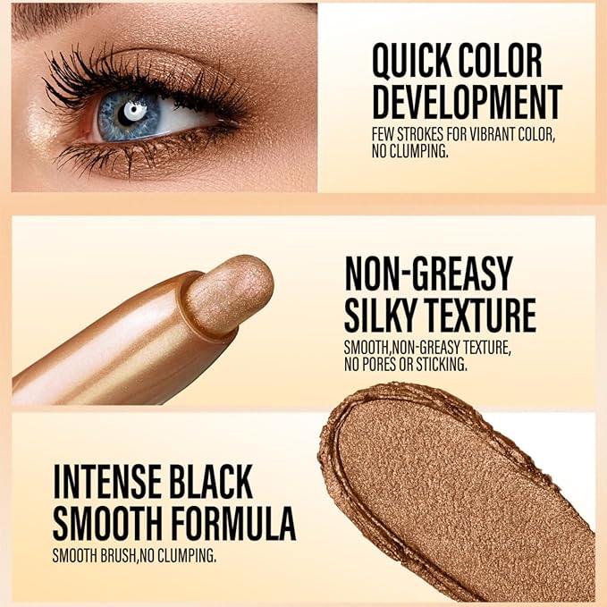 Jolilab Eyeshadow Stick, 2 Colors Matte Professional Bright-Colored Contouring and Highlight Stick, Cream Waterproof Long Lasting High Pigmented Eye Shadow.-Velvo Beauty