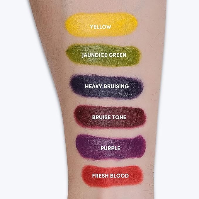 6-Color Bruise Wheel, Professional SFX Cream Makeup Palette with Foam Sponges for the Stage, Film, Costumes, Cosplay-Velvo Beauty