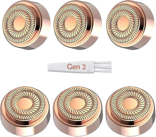 Replacement Heads for Flawless Generation 2, Facial Hair Removal Replacement Heads for Women, Compatible with Finishing Flawless Facial Hair Remover, Double Halo Replacement Heads Gen 2(6 Count)-Velvo Beauty