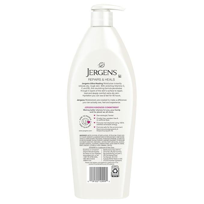 Jergens Ultra Healing Dry Skin Moisturizer, White 21 Fl Oz-Velvo Beauty