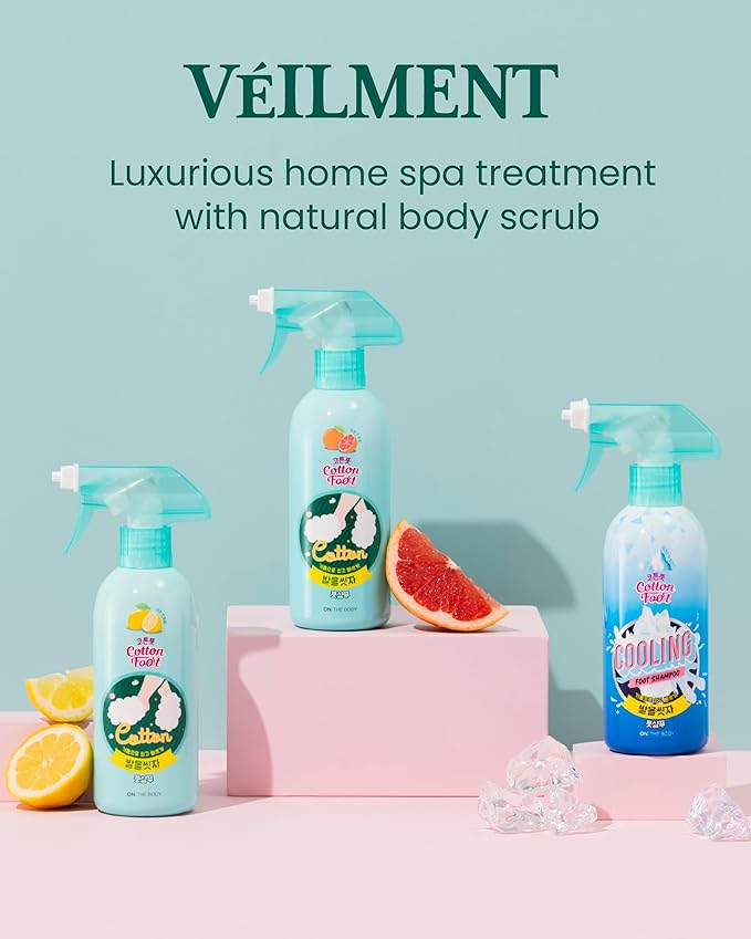 Cotton Foot - Foot Shampoo Soap (Lemon, 13fl oz*2, Pack of 2) - Refreshing Cleanse Spray, Deodorizing Foot Care Wash. Foaming Wash, Easy to Use-Velvo Beauty