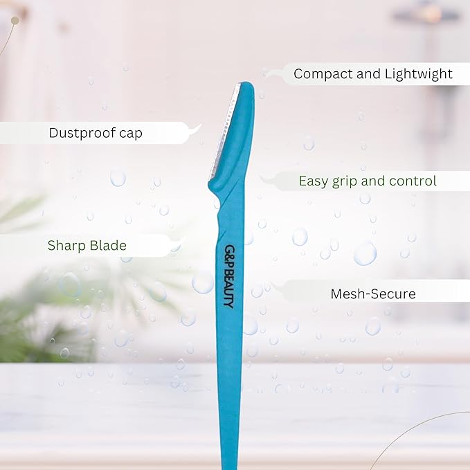 G&P BEAUTY Precision Face & Eyebrow Dermaplaning Kit - 3 Exfoliating Razors with Precision Covers for Women, ideal Gift.-Velvo Beauty