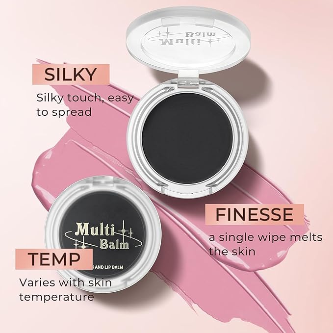 Black Cream Blush, Color Changing Blush For Cheeks & Lips Balm Tint Black Clear Color Change pH Magic Waterproof Gel Cheek Blendable Multi-Use Balm-Velvo Beauty
