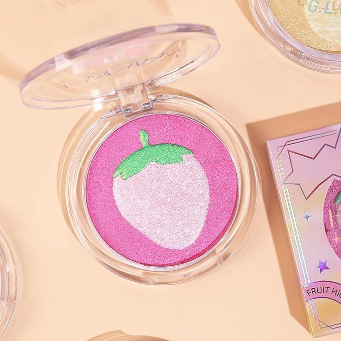 Highlighter Makeup Palette Face Highlighter Palette Glitter Highlighter Powder Palette Iluminadores de Maquillaje for Face Highlighters & Illuminator (Purple)-Velvo Beauty
