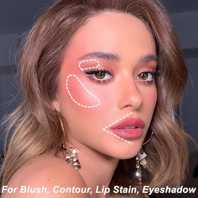 Mysense Liquid Blush Makeup Wand, Soft Cream Blush for Cheeks Tint, Matte Blush Contour Wand with Cushion Applicator, Dewy Finish, Weightless, Natural-Looking, 101 Ravishing-Nude Pink, 0.34fl.oz-Velvo Beauty