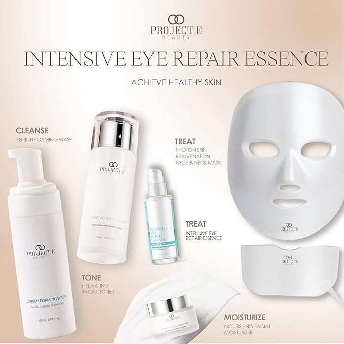 Project E Beauty Daily Skincare Routine | Gentle Cleansing | Foaming Cleanser | Moisturizing Daily | Hydrating Face Cream | Age Defender Eye Cream (Eye Essence)-Velvo Beauty