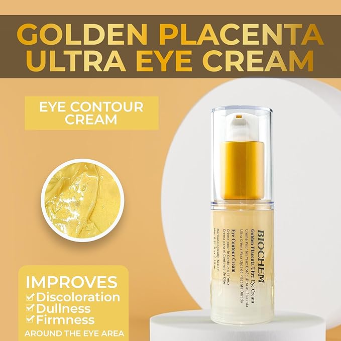Golden Placenta Ultra Eye Cream - 0.51 fl oz / 15 ml, Luxury Eye Contour Treatment for Wrinkles and Dark Circles-Velvo Beauty
