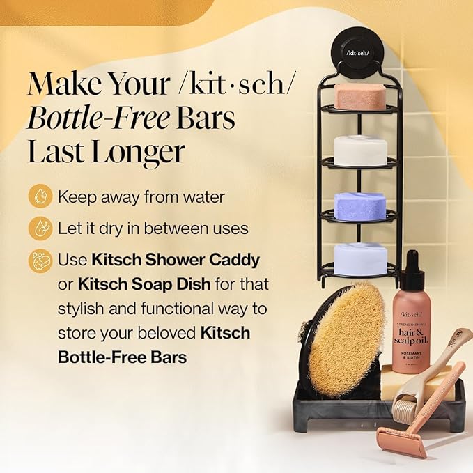 Kitsch Coconut Oil Shampoo and Conditioner Set – Deep Moisturizing Shampoo and Conditioner Bar for Dry Damaged Hair – Hydrating Solid Bars for Curly, Coily & Color Treated Hair – Made in USA-Velvo Beauty