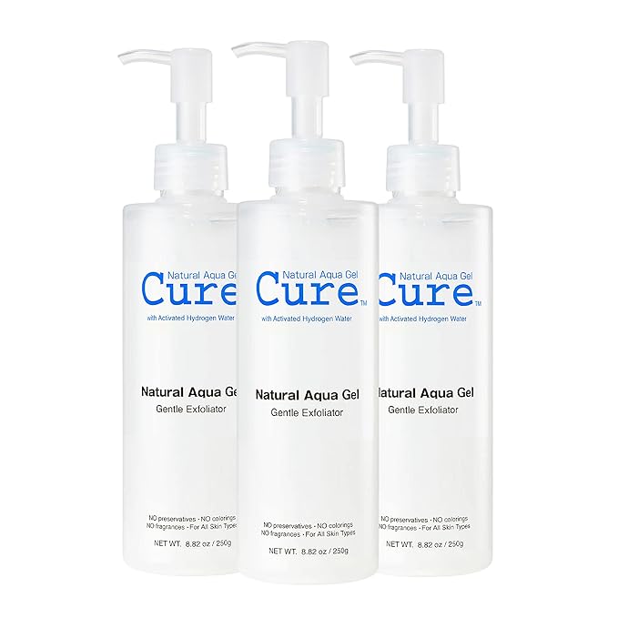 Cure by Toyo | Aqua Gel Gentle Exfoliator | Clear and Softer Skin | Non-Abrasive Face and Body Cleanser | Sensitive Skin | 3 Pack-Velvo Beauty