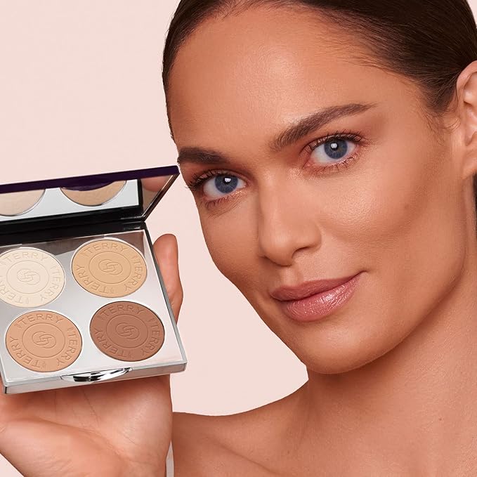 By Terry Hyaluronic Hydra-Powder Palette, 4-Shade, Vegan Contour Palette For Flawless & Matte Complexion, Fair to Medium-Velvo Beauty