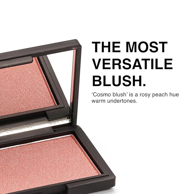 Makeup Powder Blusher - "Cosmo" - 4g / 0.141 oz - Full Coverage, Natural Blush - Soft, Buildable Pink, Coral, Peach & Golden Hues - Matte & Shimmering Shades Gives Cheeks a Radiant Glow-Velvo Beauty