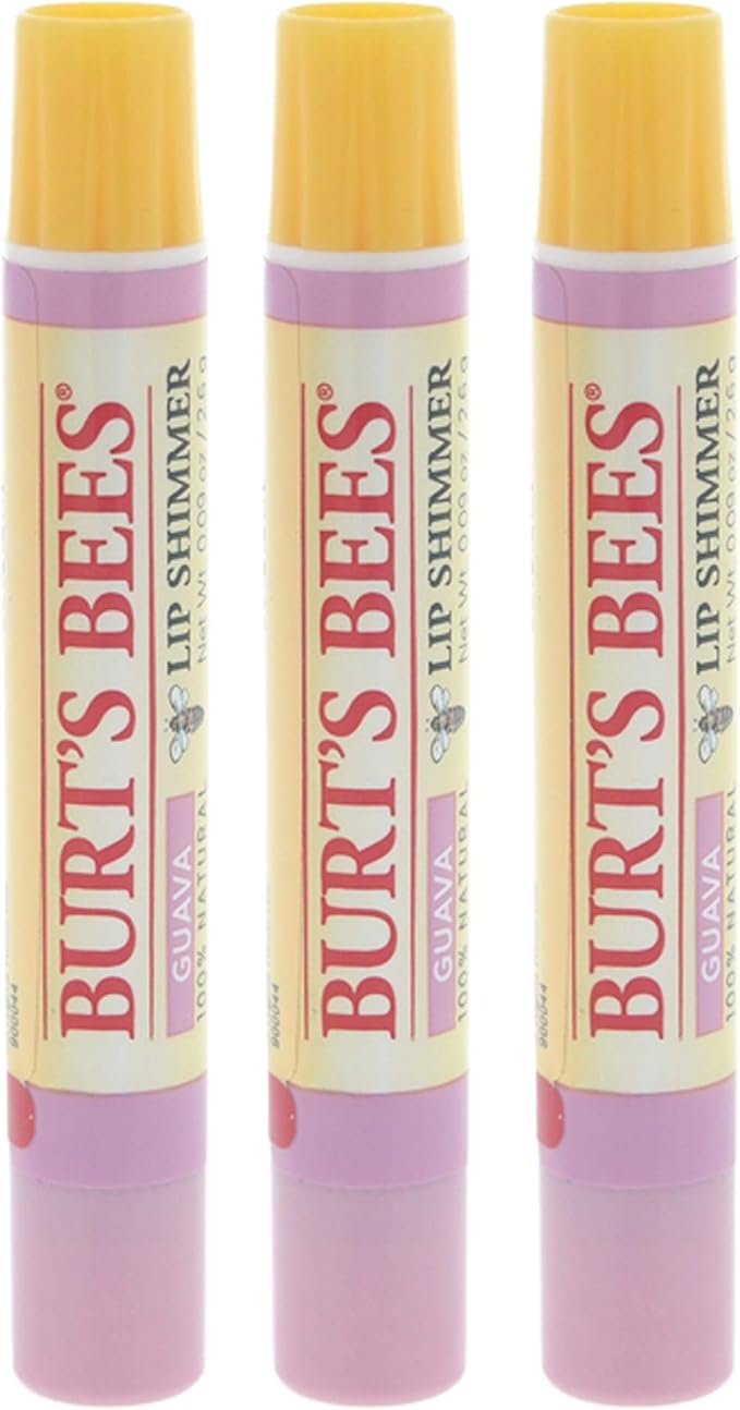 Burt's Bees Lip Shimmer, Guava 0.09 oz (Pack of 3)-Velvo Beauty